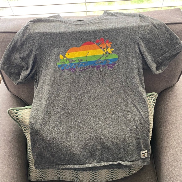 Roots T-Shirt - Rainbow Pride logo (Lrg) - Picture 1 of 2